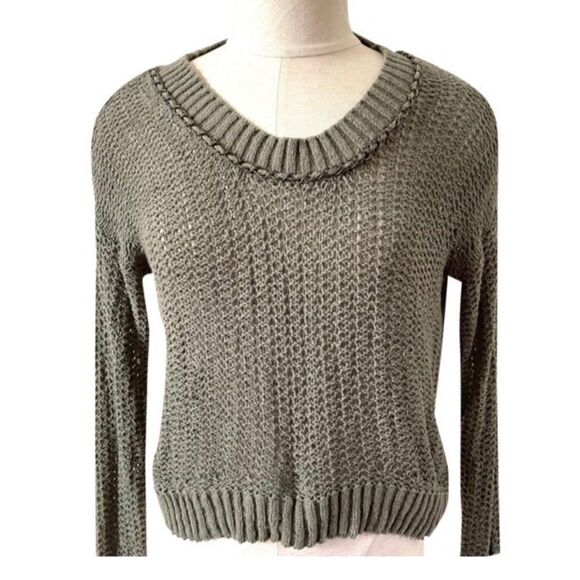Kensie olive green long sleeved sweater S - Picture 2 of 13